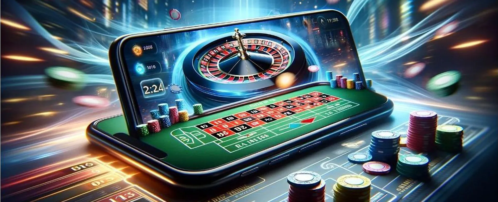 Dynamic gaming background with casino elements